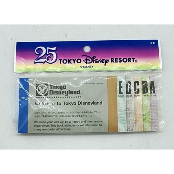 Tokyo Disney Resort 25Th Anniversary Goods Big 10 Ticket Book Memo Paper - Picture 1 of 7